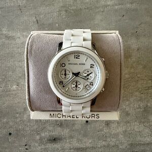 Michael Kors Watch, MK5423, White & Silver